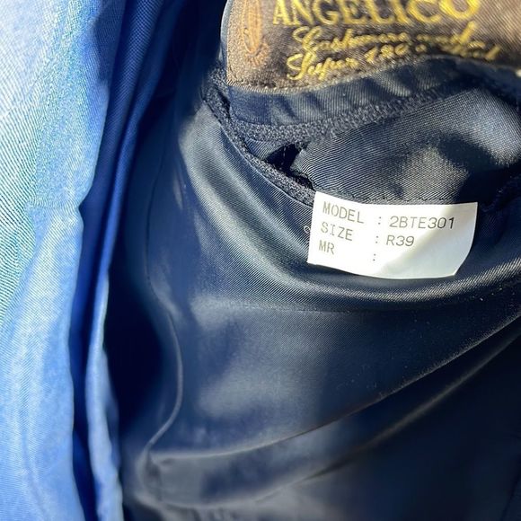 TASSO Elba Blazer Mens 39R Navy Knit Cashmere Wool Blend Two Button Sport Coat - Picture 11 of 14